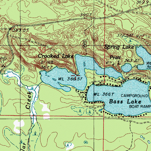 Topographic Map of Crooked Lake, MI