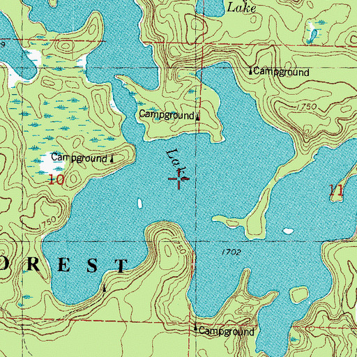 Topographic Map of Crooked Lake, MI