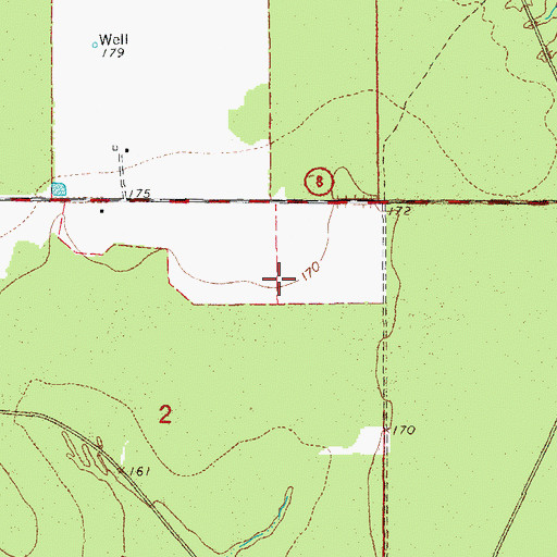 Topographic Map of Brushy Prairie, AR