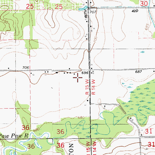 Topographic Map of Cross School, MI