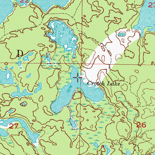 Topographic Map of Crotch Lake, MI