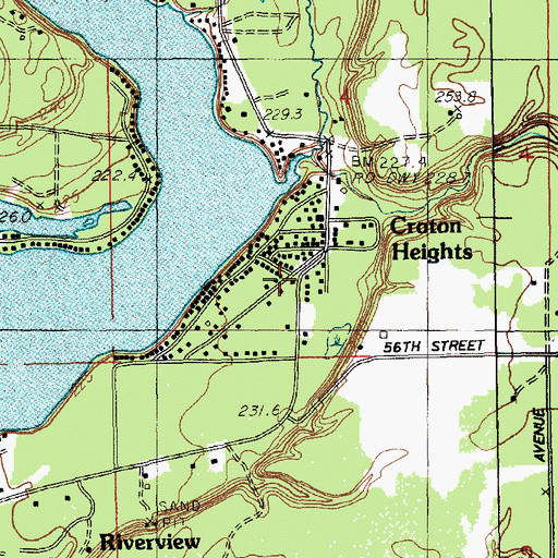 Topographic Map of Croton Heights, MI