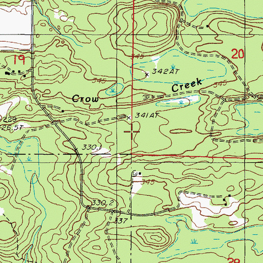 Topographic Map of Crow Creek, MI