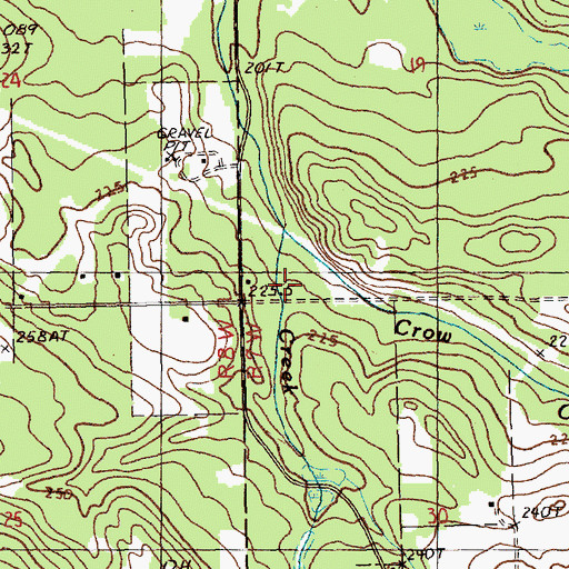 Topographic Map of Crow Creek, MI