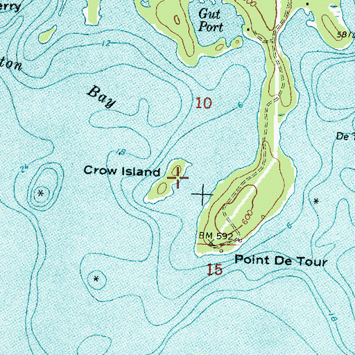 Topographic Map of Crow Island, MI