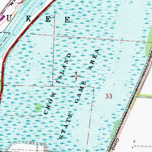 Topographic Map of Crow Island State Game Area, MI