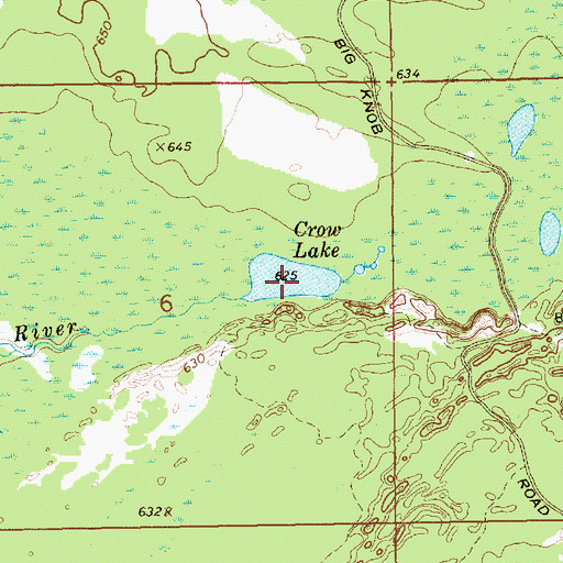 Topographic Map of Crow Lake, MI