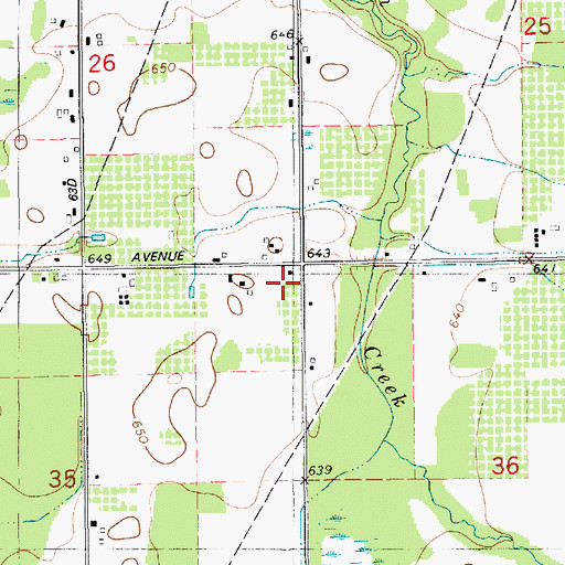 Topographic Map of Crow School, MI