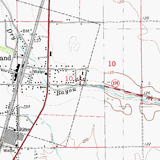 Topographic Map of Portland Elementary School, AR