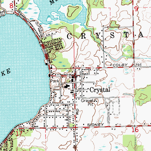 Topographic Map of Crystal, MI