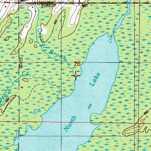 Topographic Map of Crystal Brook, MI