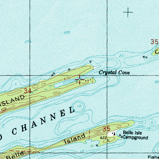 Topographic Map of Crystal Cove, MI