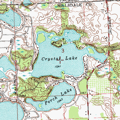 Topographic Map of Crystal Lake, MI