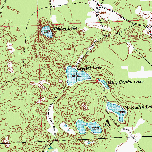 Topographic Map of Crystal Lake, MI