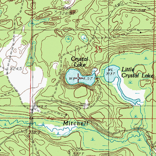 Topographic Map of Crystal Lake, MI