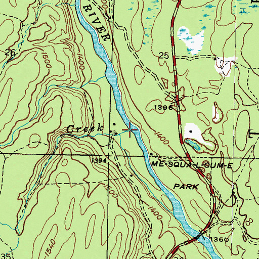 Topographic Map of Crystal Spring Creek, MI