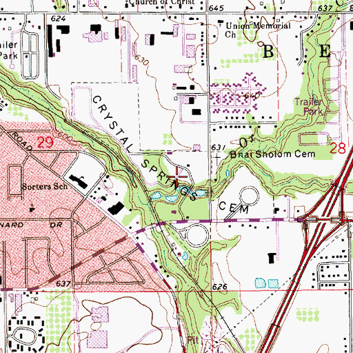 Topographic Map of Crystal Springs Cemetery, MI