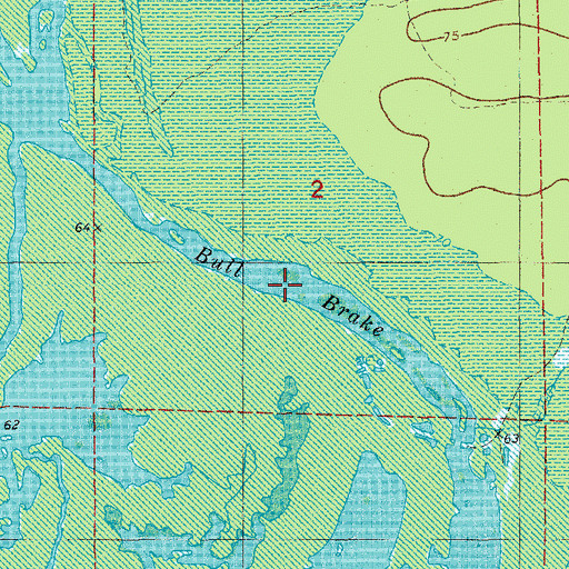 Topographic Map of Bull Brake, AR
