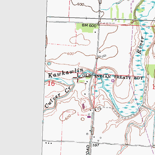 Topographic Map of Culver Creek, MI