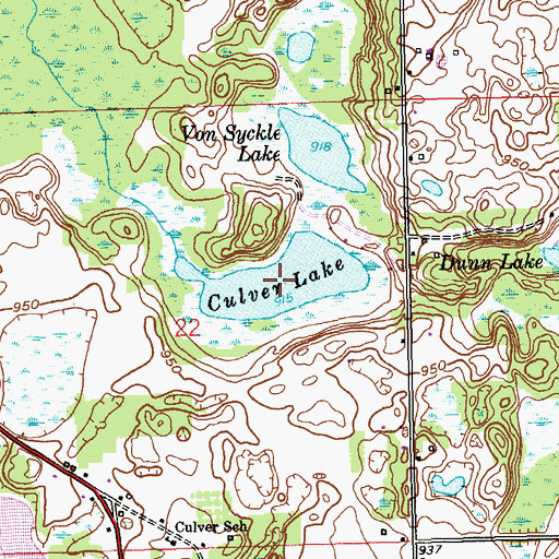 Topographic Map of Culver Lake, MI