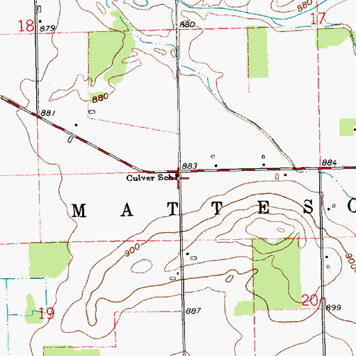 Topographic Map of Culver School, MI