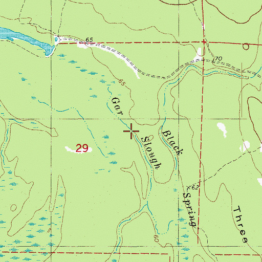 Topographic Map of Gar Slough, AR