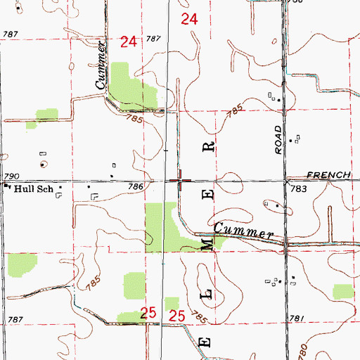 Topographic Map of Cummer Drain, MI