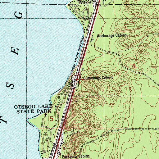 Topographic Map of Cummings Cabins, MI