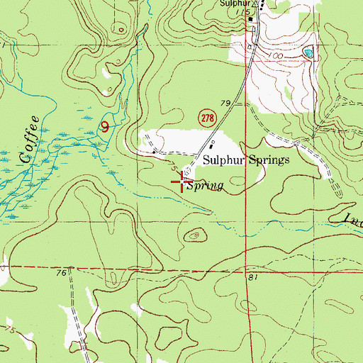 Topographic Map of Sulphur Spring, AR
