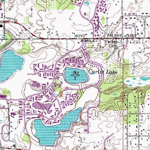 Topographic Map of Curtis Lake, MI