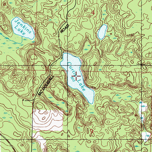 Topographic Map of Curtis Lake, MI