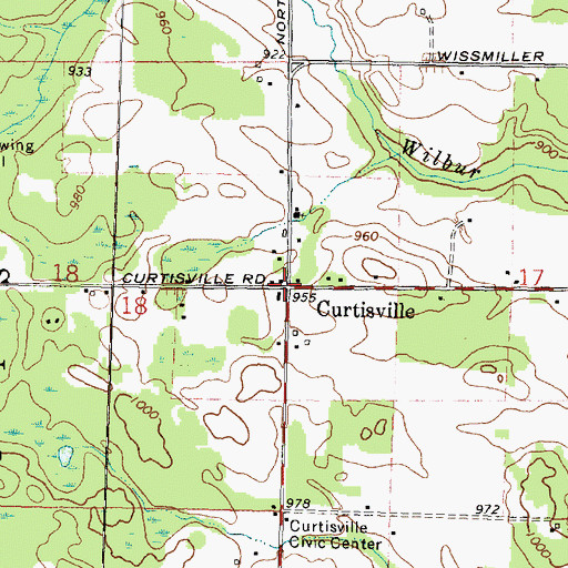 Topographic Map of Curtisville, MI