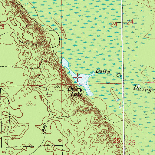 Topographic Map of Dairy Lake, MI