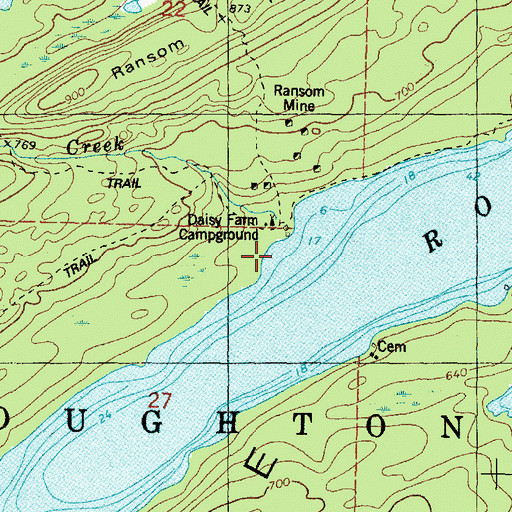 Topographic Map of Daisy Farm Campground, MI