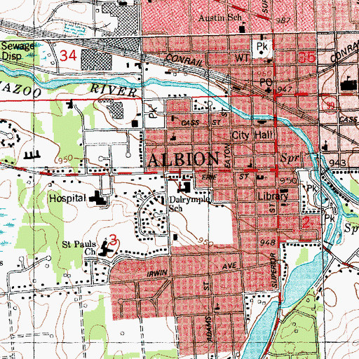 Topographic Map of Dalrymple School, MI