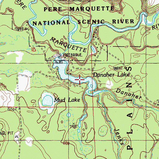 Topographic Map of Danaher Lake, MI