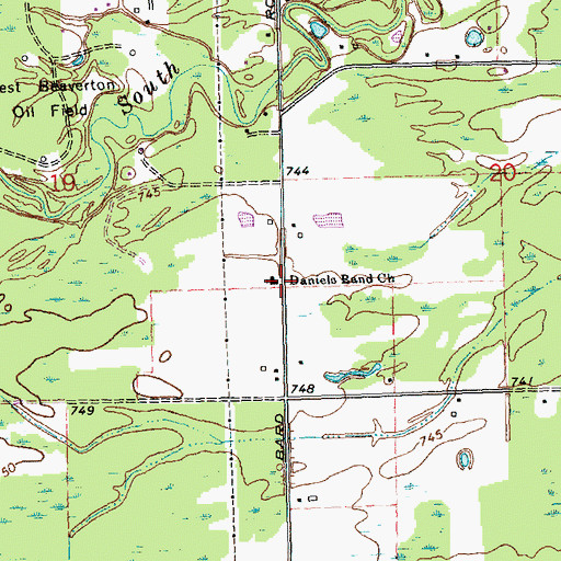 Topographic Map of Daniels Band Church, MI