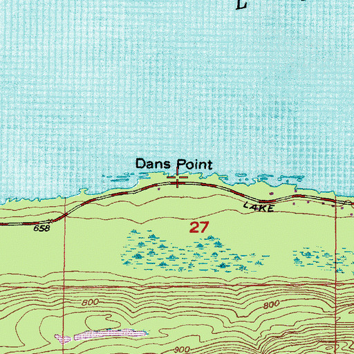 Topographic Map of Dans Point, MI