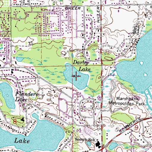 Topographic Map of Darby Lake, MI
