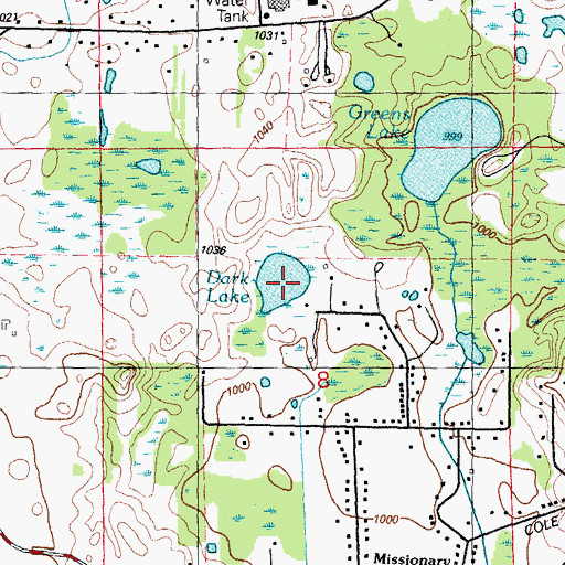 Topographic Map of Dark Lake, MI