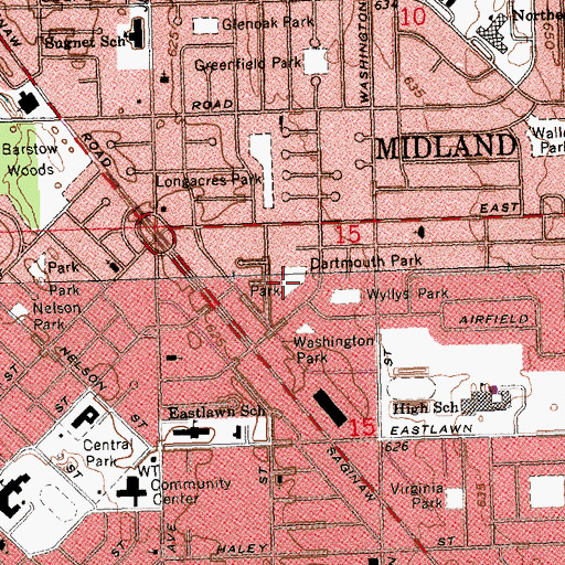 Topographic Map of Dartmouth Park, MI