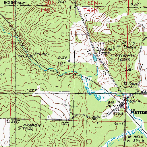 Topographic Map of Daults Creek, MI