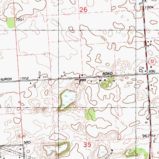 Topographic Map of Davider School, MI