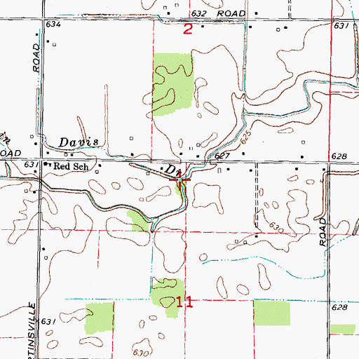 Topographic Map of Davis Drain, MI