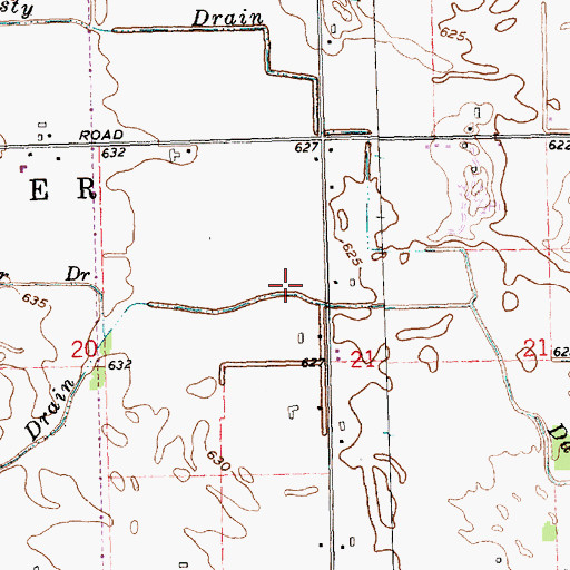 Topographic Map of Davis Drain, MI