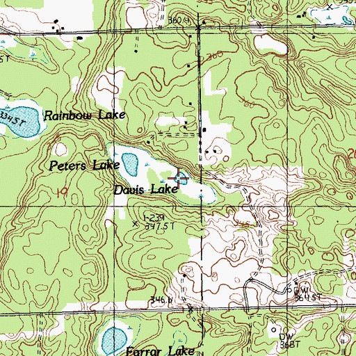 Topographic Map of Davis Lake, MI