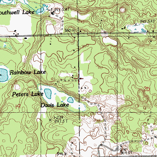 Topographic Map of Davis School, MI