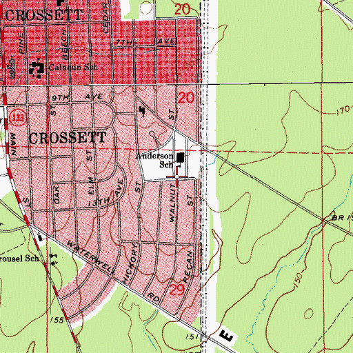 Topographic Map of Forest Park Addition, AR