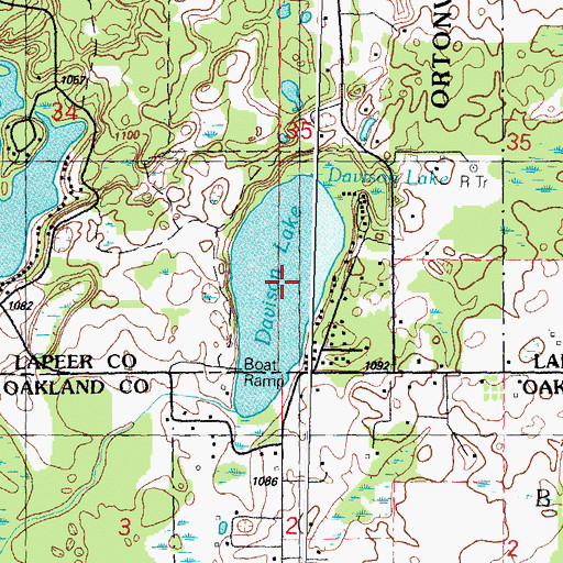 Topographic Map of Davison Lake, MI