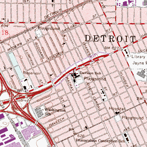 Topographic Map of Davison School, MI